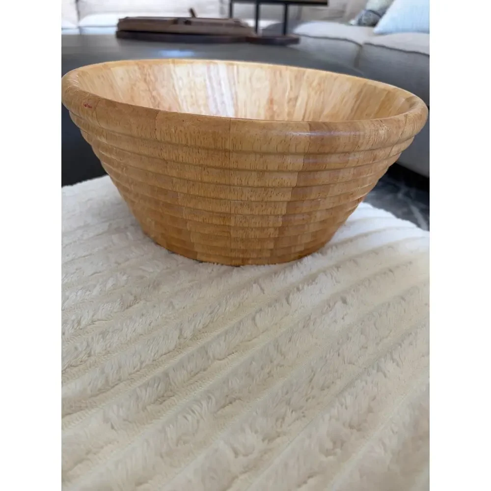 Vintage Studio Nova Thailand Wooden Salad Serving Bowl 11.5 inch